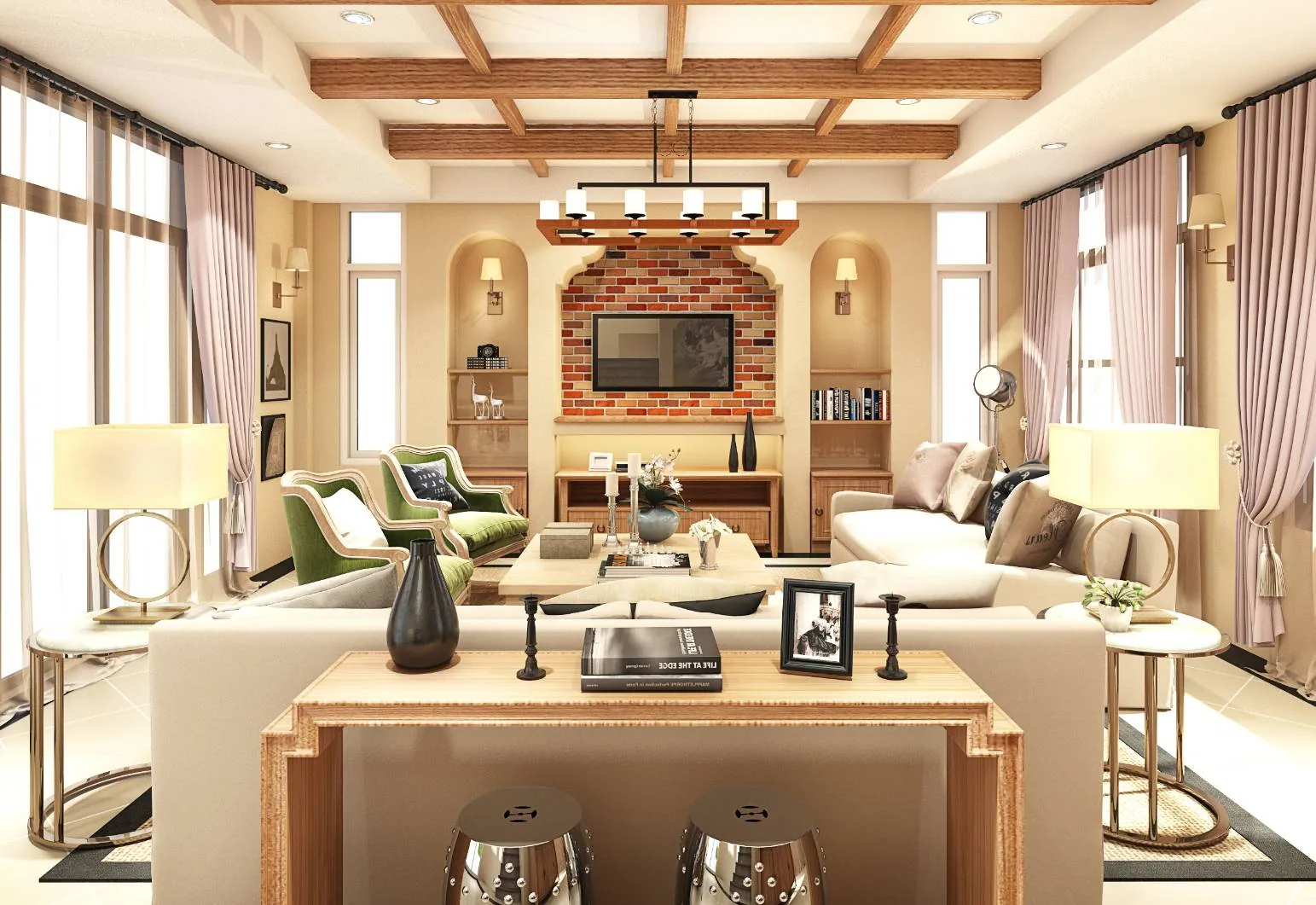 ภาพออกแบบ 3D บ้านตัวอย่าง Ampio พัทยา