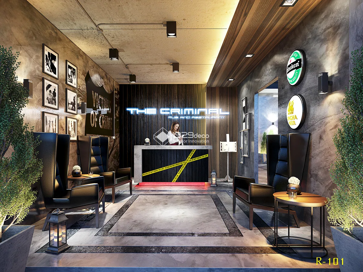 ภาพออกแบบ 3D ร้านอาหาร The Criminal